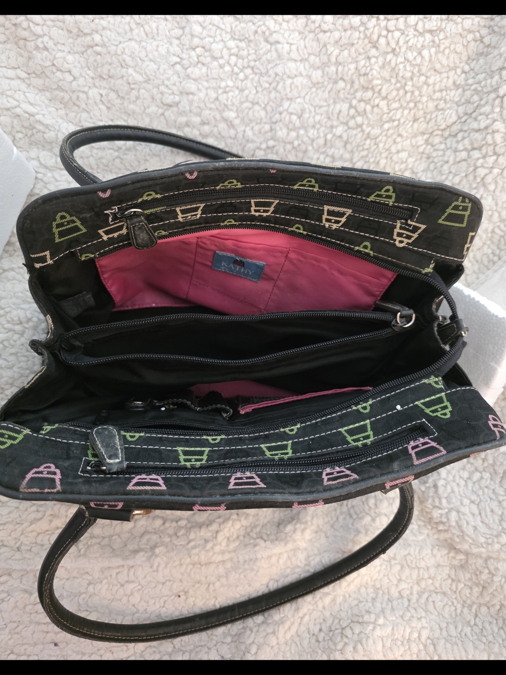 KVZ - Black Shoulder Bag with Multicolor Icon Print - Picture 3 of 9